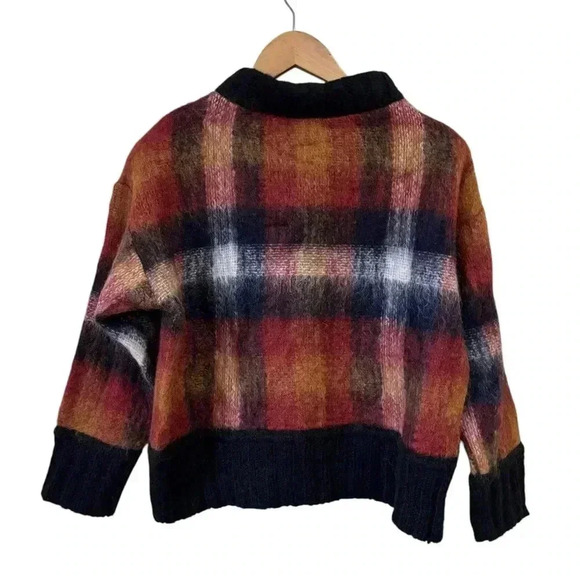 SEA New York Maryam V Neck Mohair Sweater Multi Plaid Size XS - Picture 12 of 13